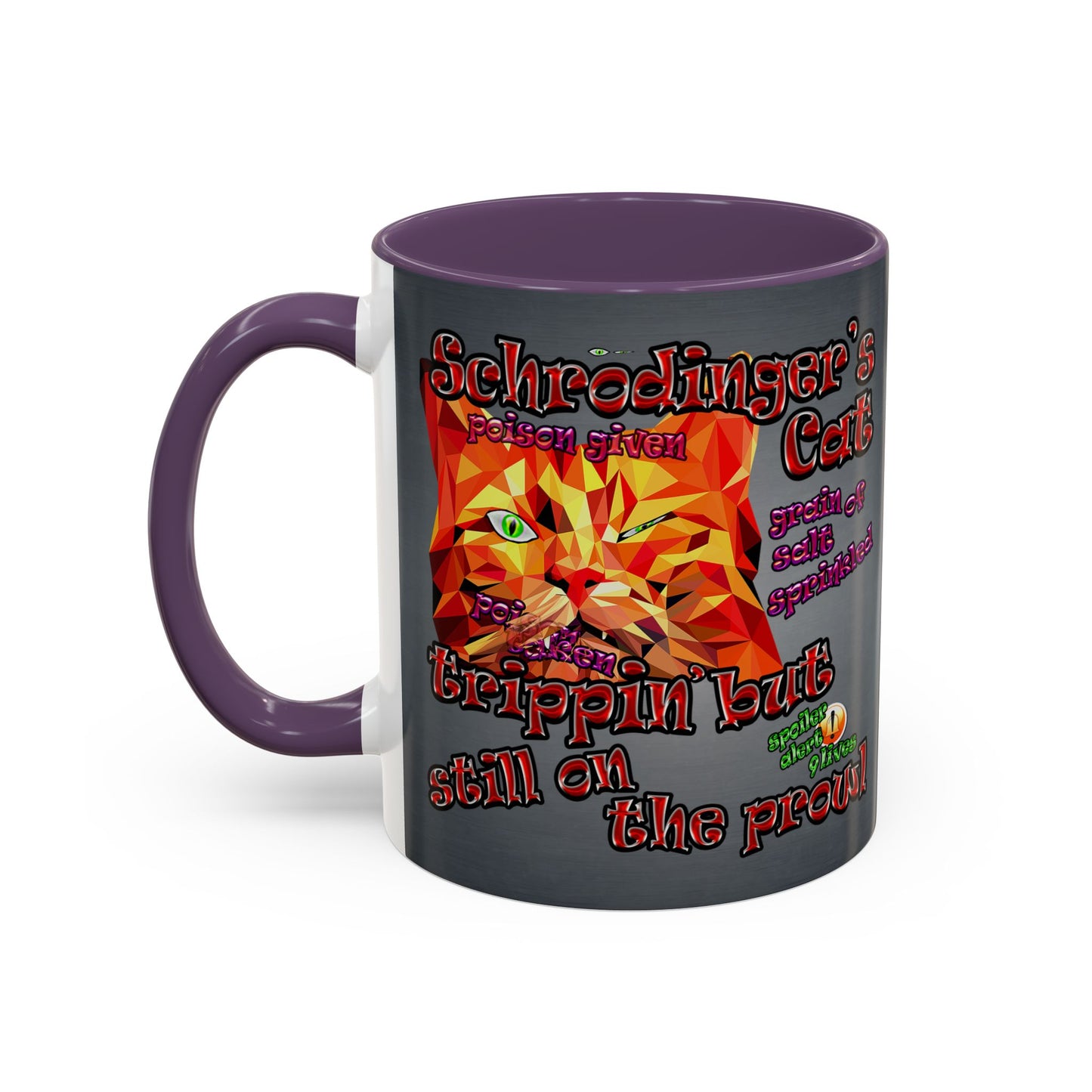 schrodinger's cat - Accent Mug (grey-light grey)