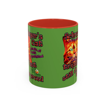 schrodinger's cat - Accent Mug (green)