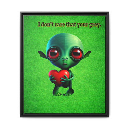 I don't care that your grey - framed canvas art (green turf)