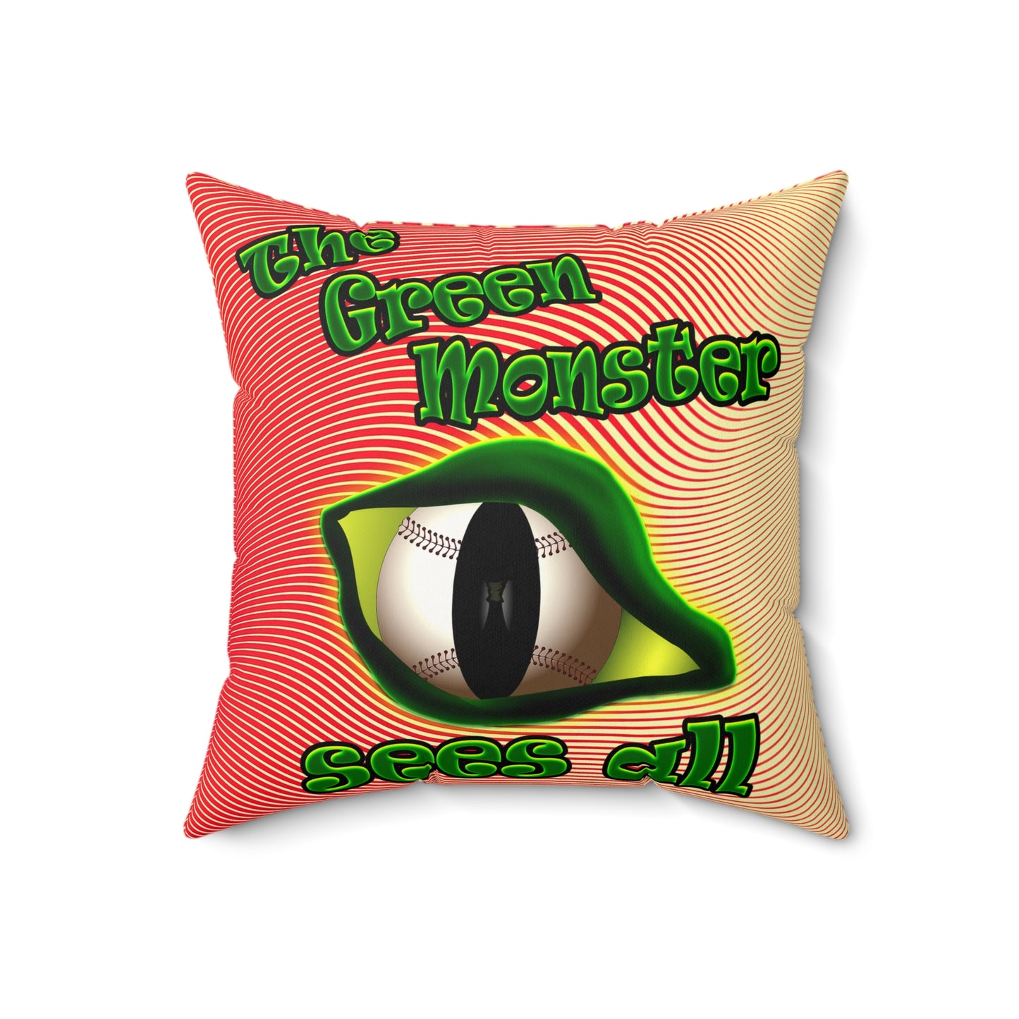 green monster - Faux Suede Square Pillow - (yellow-orange wave)