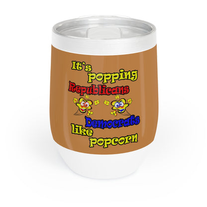 popping like popcorn - Chill Wine Tumbler (light brown)