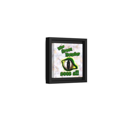green monster - framed canvas art (white marble)