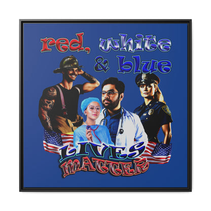 rw&b lives matter - framed canvas art (dark blue)