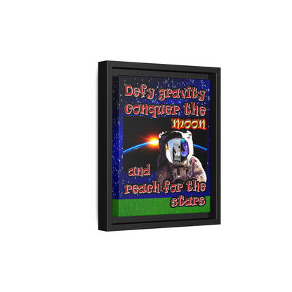 defy conquer reach - framed canvas art ('snoops' background)