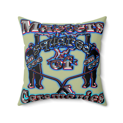 em cee squared - Spun Polyester Square Pillow - (moss green)