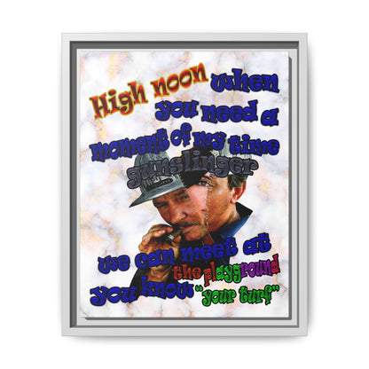 high noon - framed canvas art (white marble)