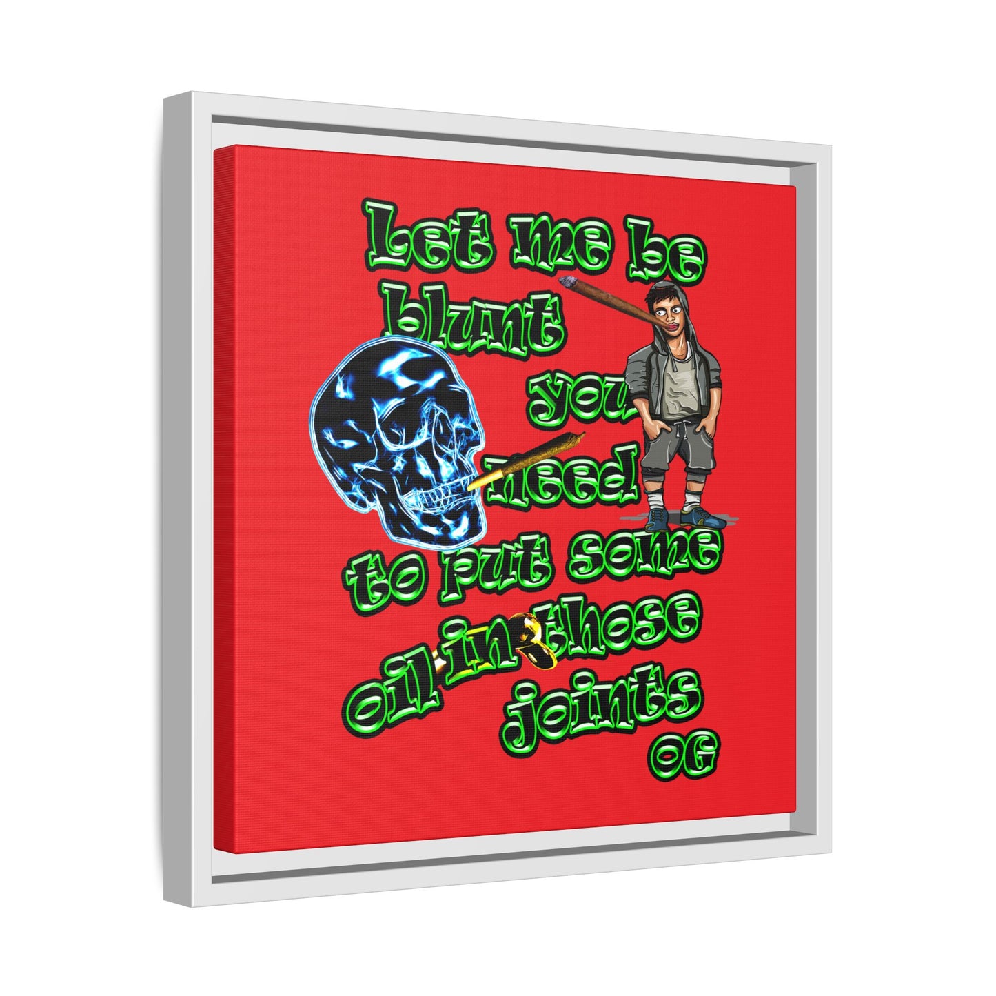 og - framed canvas art (red)