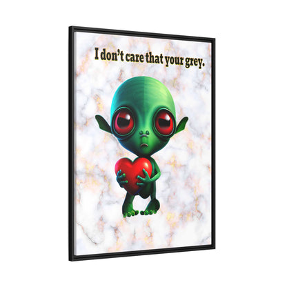 I don't care that your grey - framed canvas art (white marble)