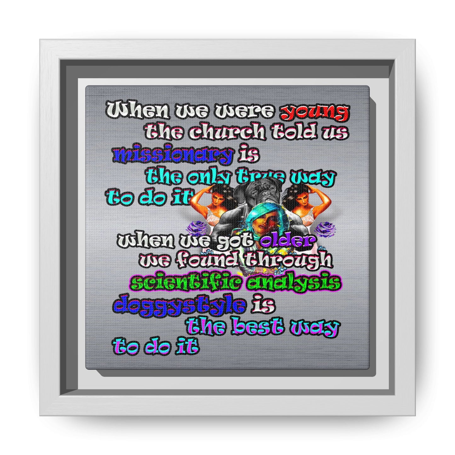 doggystyle - framed canvas art (brushed nickel)