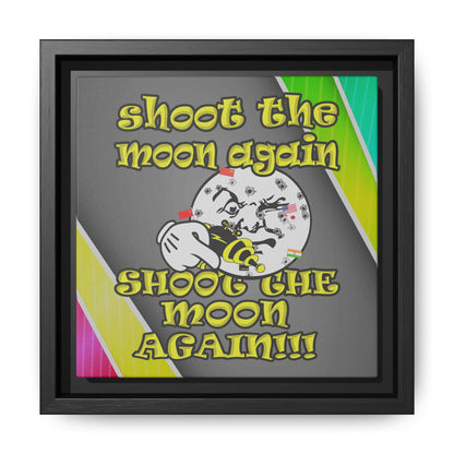 shoot the moon again - framed canvas art (rainbow split)