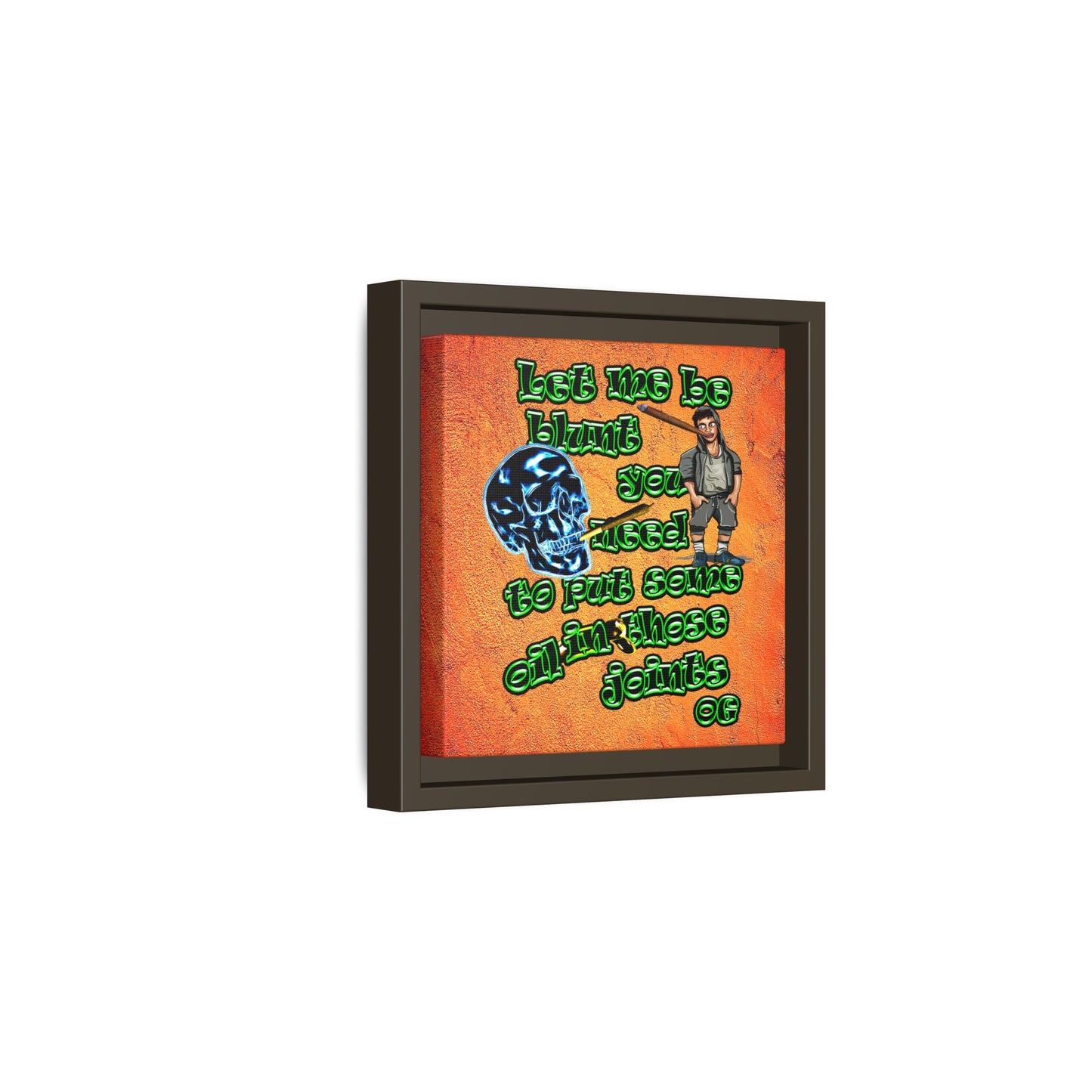 og - framed canvas art (burnt orange)