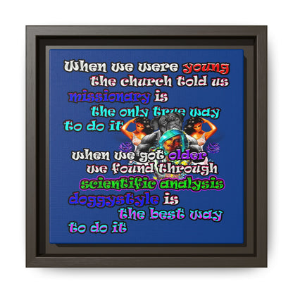 doggystyle - framed canvas art (dark blue)