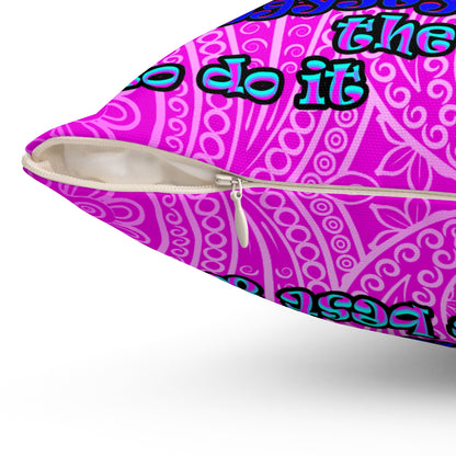 doggystyle - Spun Polyester Square Pillow - (pink swirl)