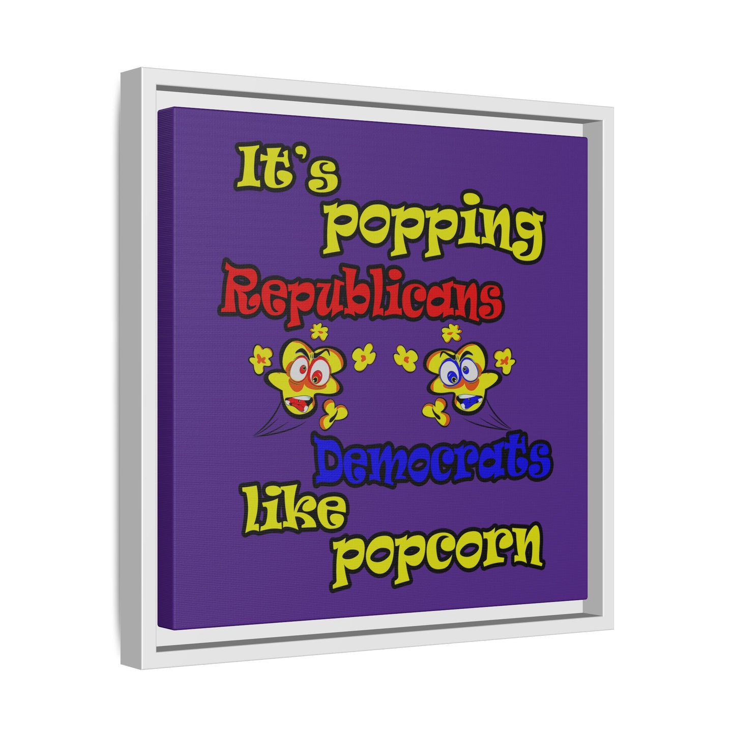 popping like popcorn - framed canvas art (purple)