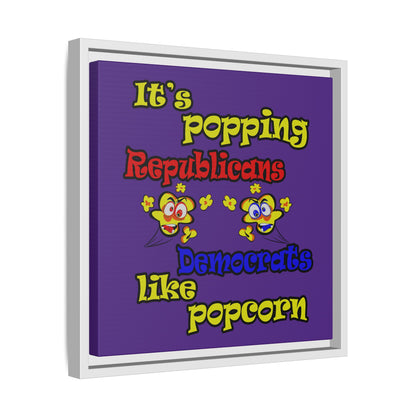 popping like popcorn - framed canvas art (purple)
