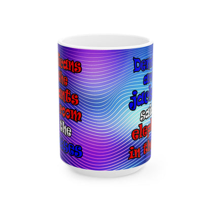 donkeys and elephants - White Mug (purple wave)