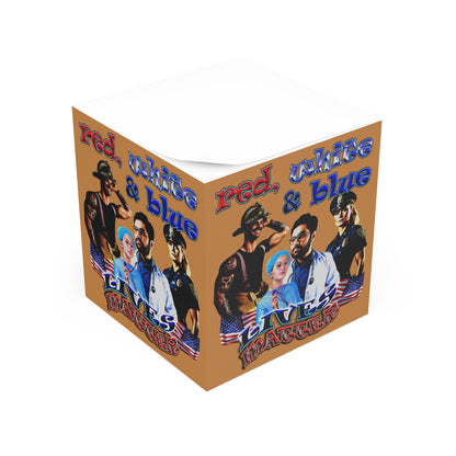 rw&b lives matter - note cube (light brown)