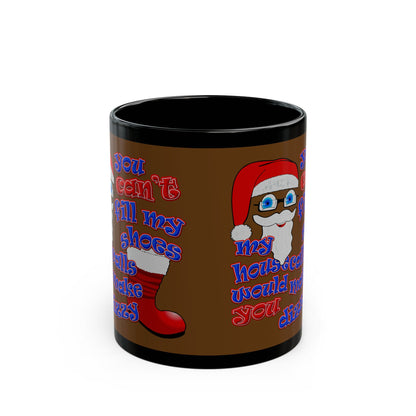 santa's shoes - Black Mug (brown)