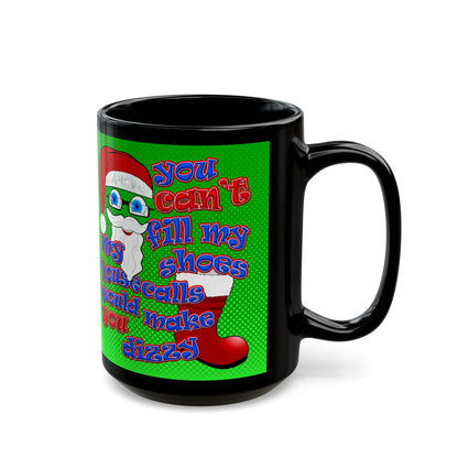 santa's shoes - Black Mug (logo green)