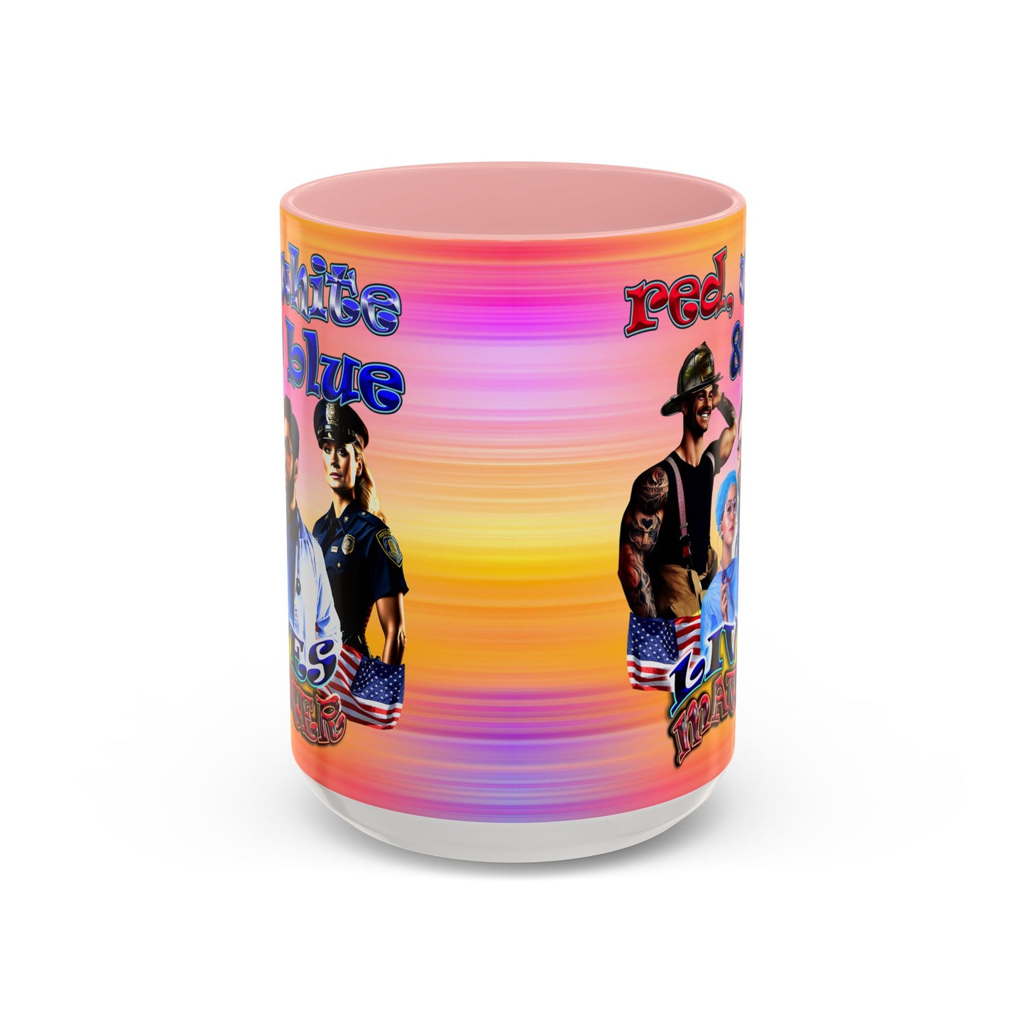 rw&b lives matter - Accent Mug (color blur)