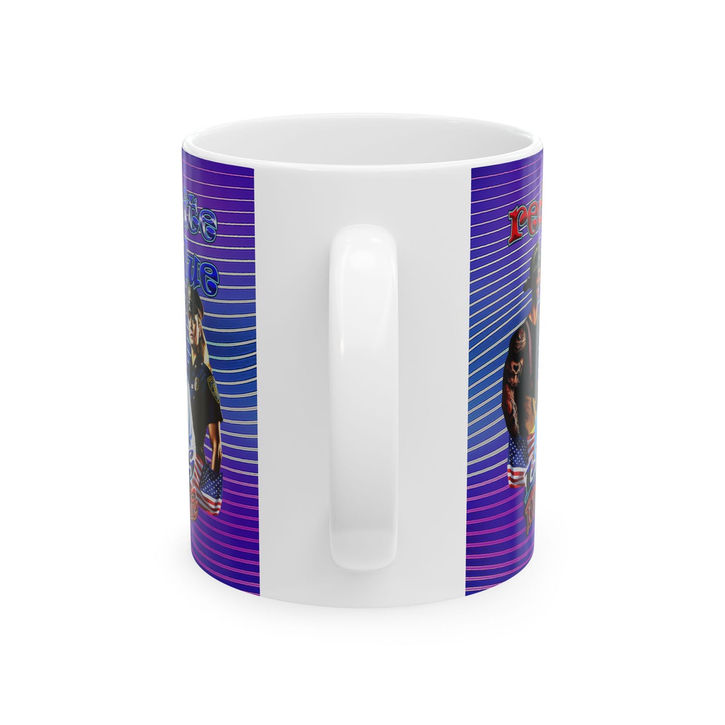 rw&b lives matter - White Mug (purple wave)