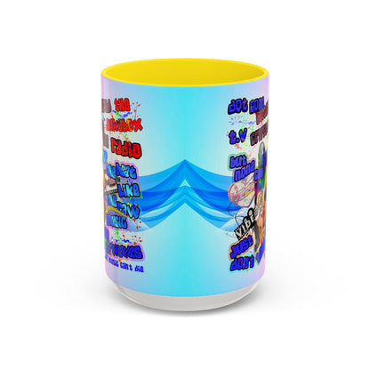 drop the beat - Accent Mug (light blue-pink wave)
