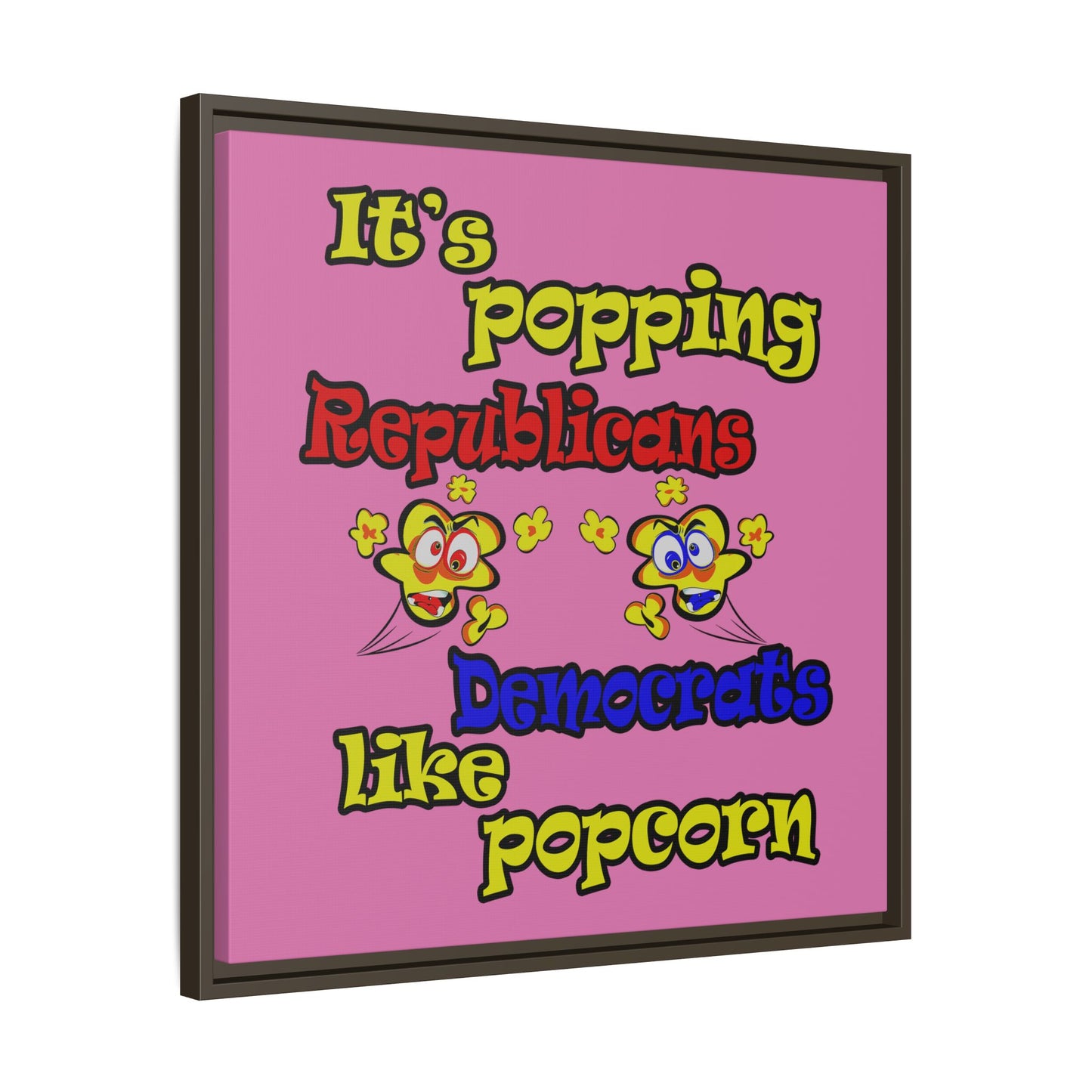 popping like popcorn - framed canvas art (light pink)