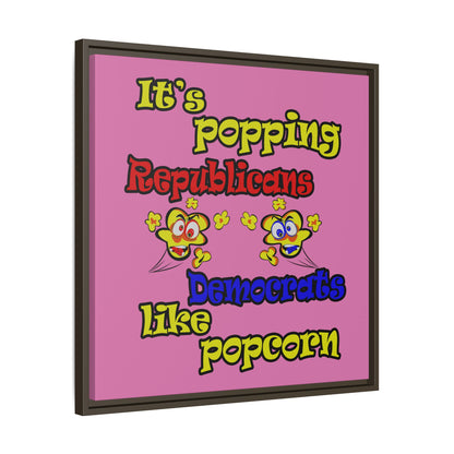popping like popcorn - framed canvas art (light pink)