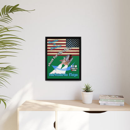 shoot for the stars - framed canvas art (dark green)