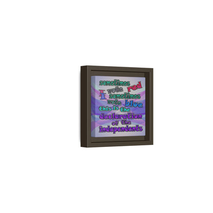 declaration of the independents - framed canvas art (light blue-pink wave)
