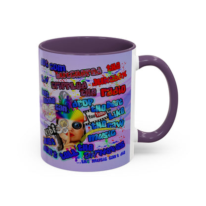 drop the beat - Accent Mug (light blue-pink wave)