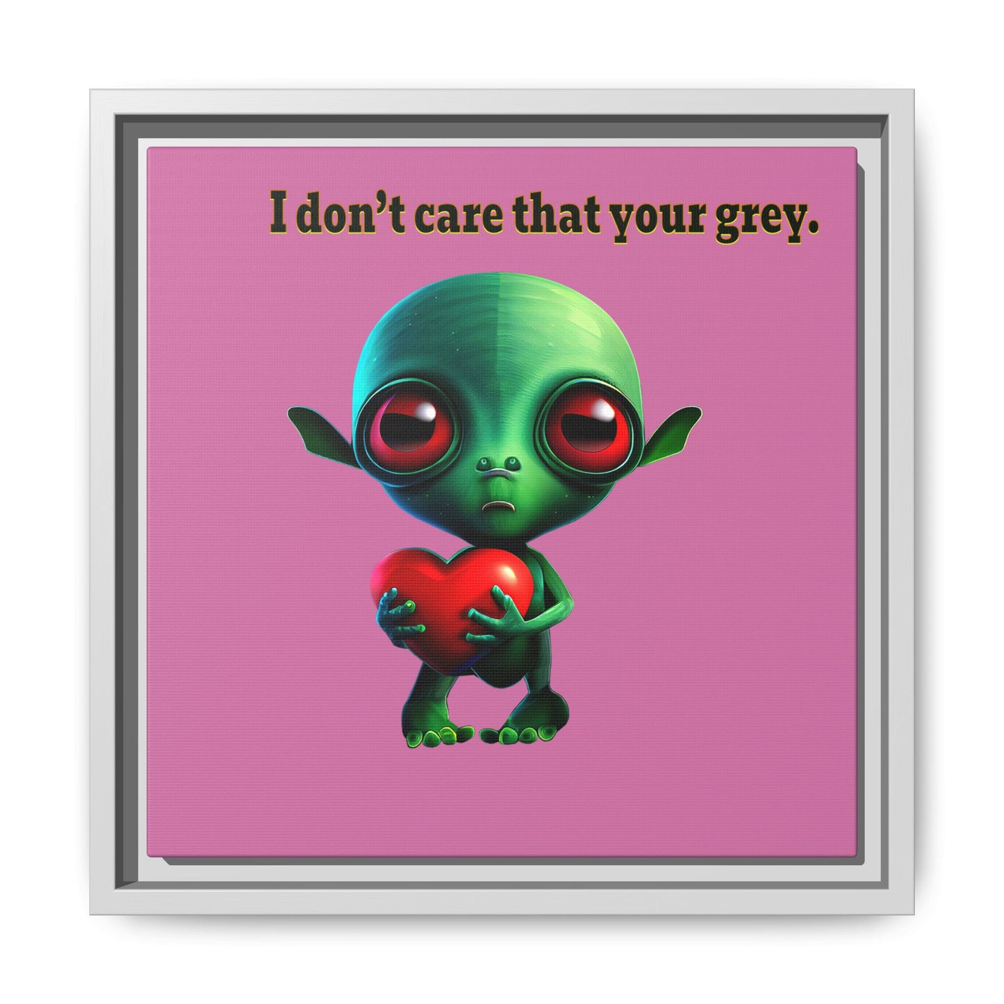 I don't care that your grey - framed canvas art (light pink)
