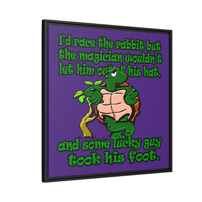 turtle race - framed canvas art (purple)