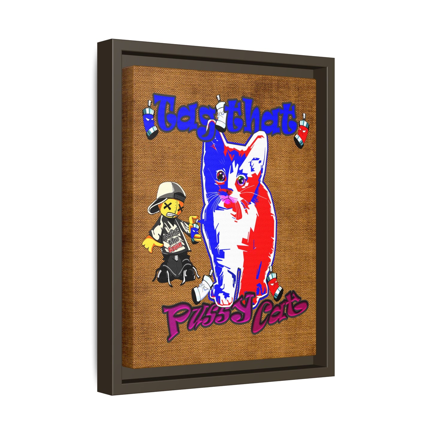 tag that - framed canvas art (brown papyrus)