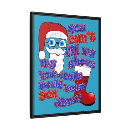 santa's shoes - framed canvas art (turquoise)