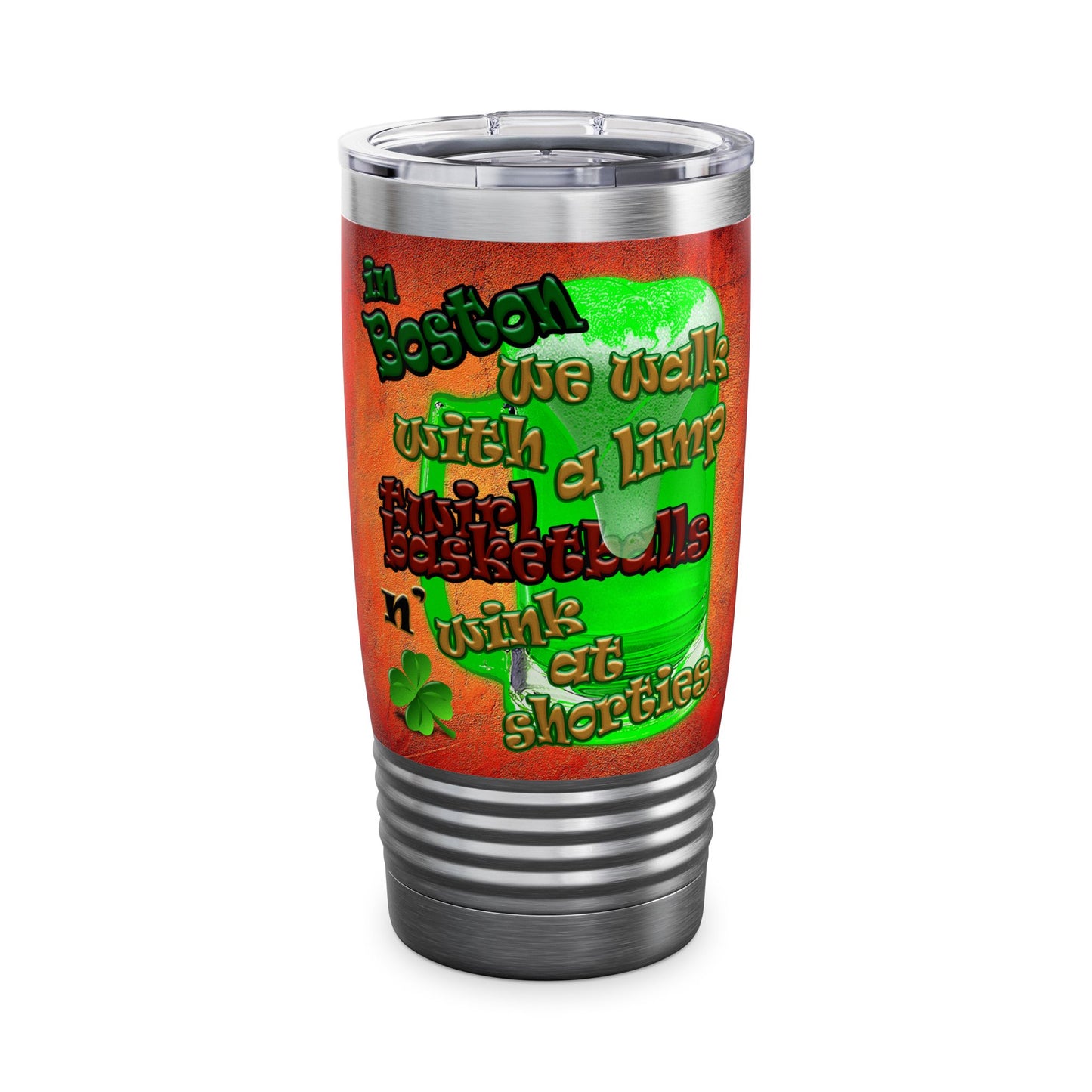 celtics logo - Ringneck Tumbler, 20oz (burnt orange)