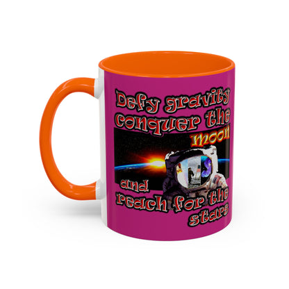 defy conquer reach - Accent Mug (pink)