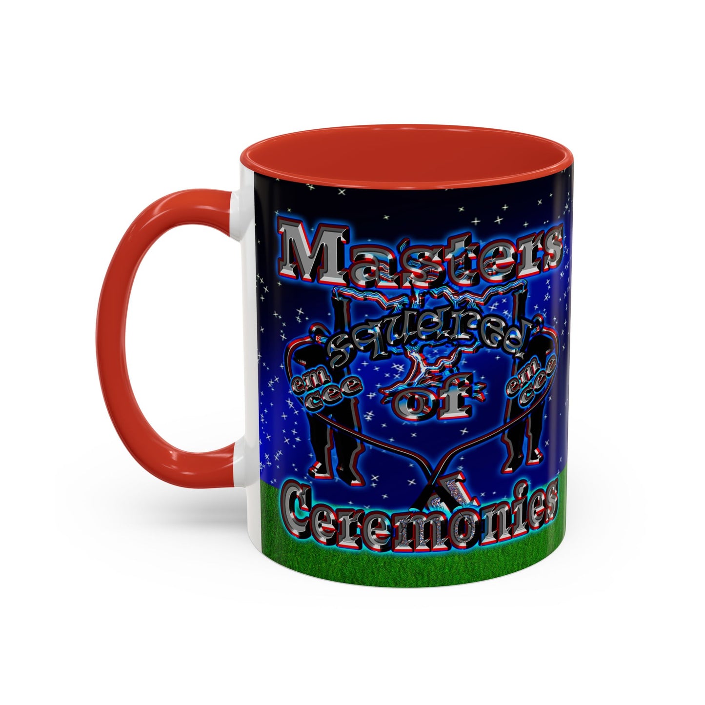 em cee squared - Accent Mug ('snoops' background)