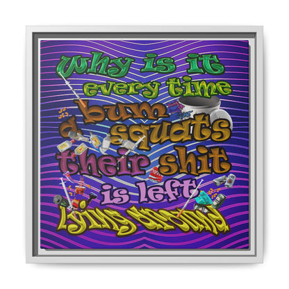 the bum's shit - framed canvas art (purple wave)