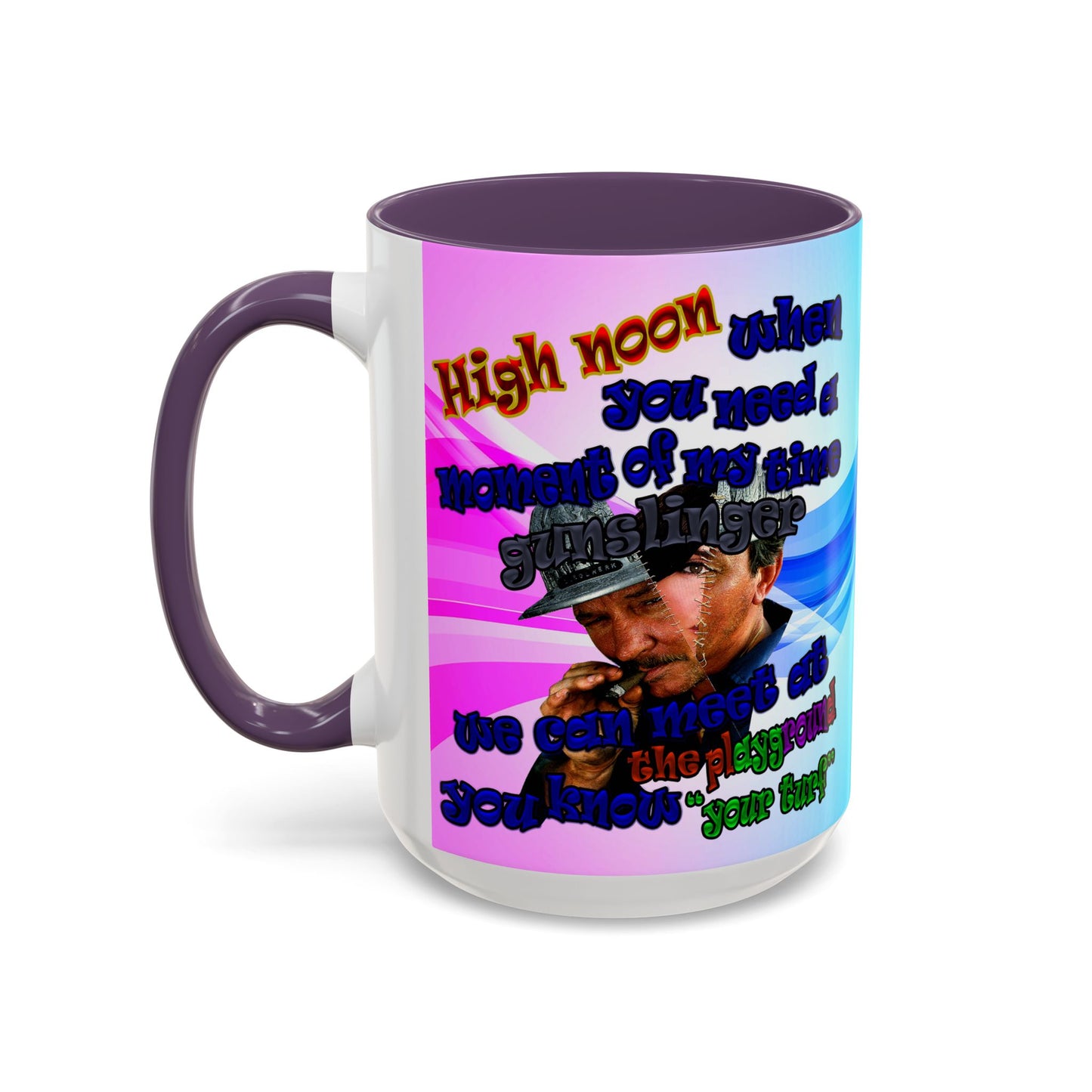 high noon - Accent Mug (light blue-pink wave)