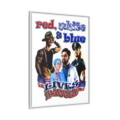 rw&b lives matter - framed canvas art (white)