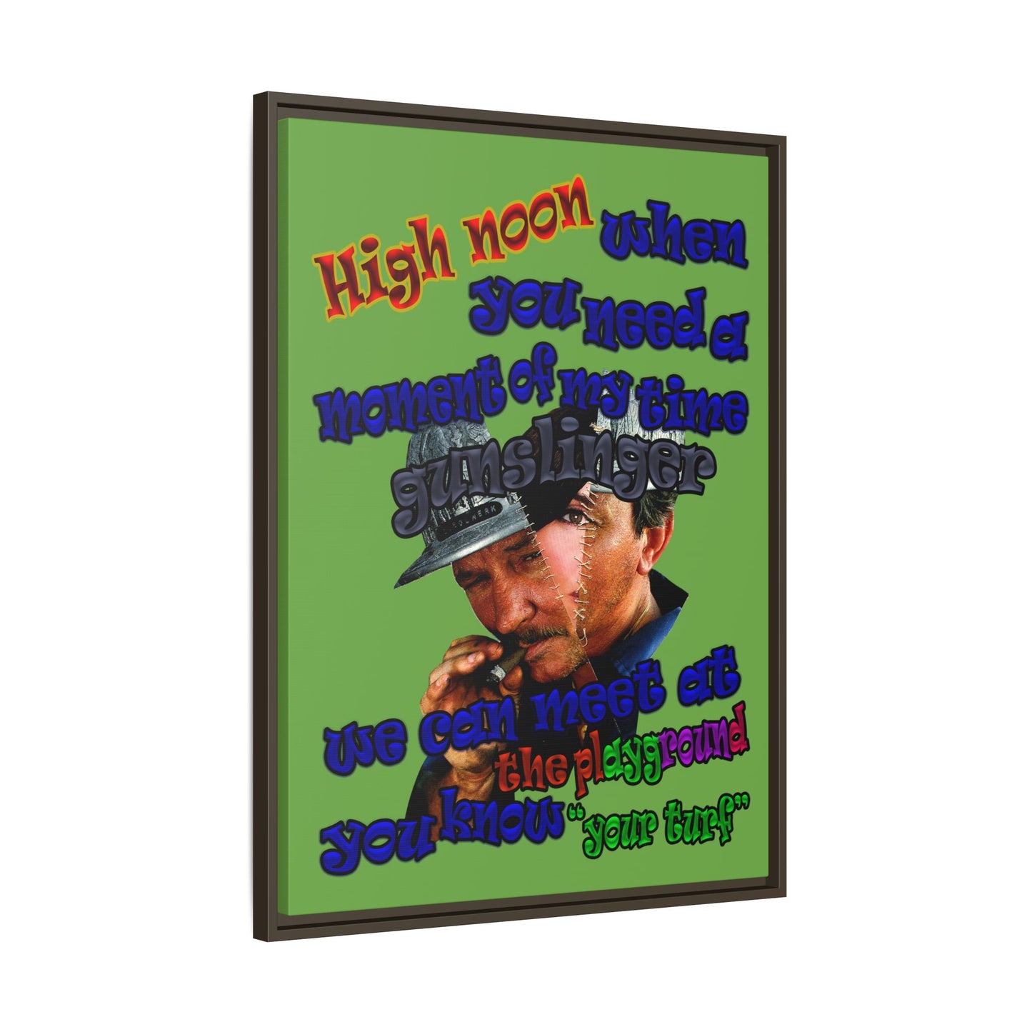 high noon - framed canvas art (green)
