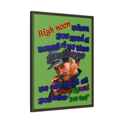 high noon - framed canvas art (green)