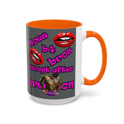 hoes b4 bros - Accent Mug (dark grey)