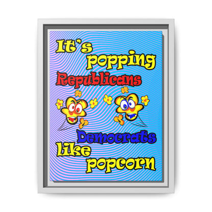 popping like popcorn - framed canvas art (light blue-purple wave)