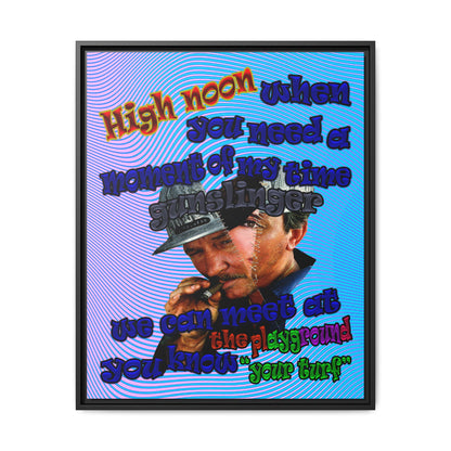 high noon - framed canvas art (light blue-purple wave)