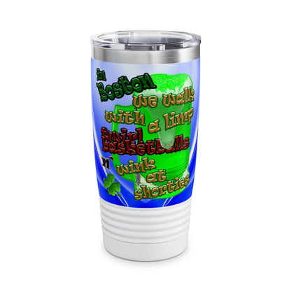 celtics logo - Ringneck Tumbler, 20oz (blue-white wave)