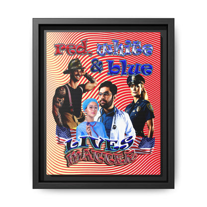 rw&b lives matter - framed canvas art (yellow-orange wave)