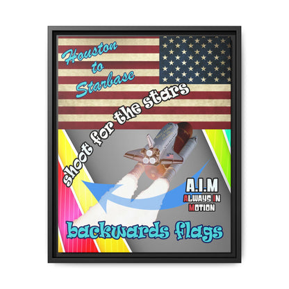 shoot for the stars - framed canvas art (rainbow split)