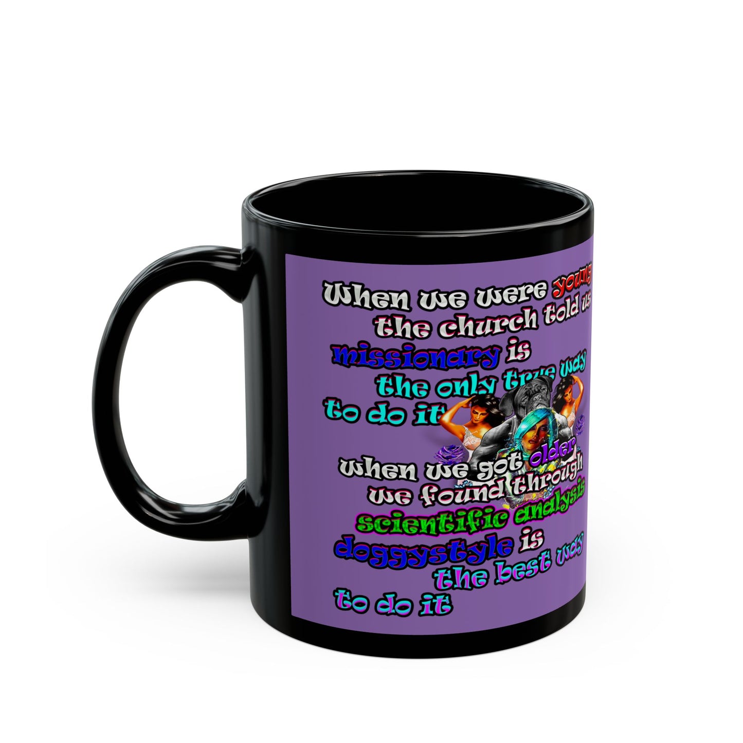 doggystyle - Black Mug (light purple)